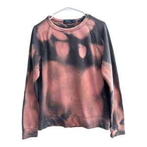Polo Ralph Lauren Men's Tie Dye Crewneck Sweater Pink Black Size Medium